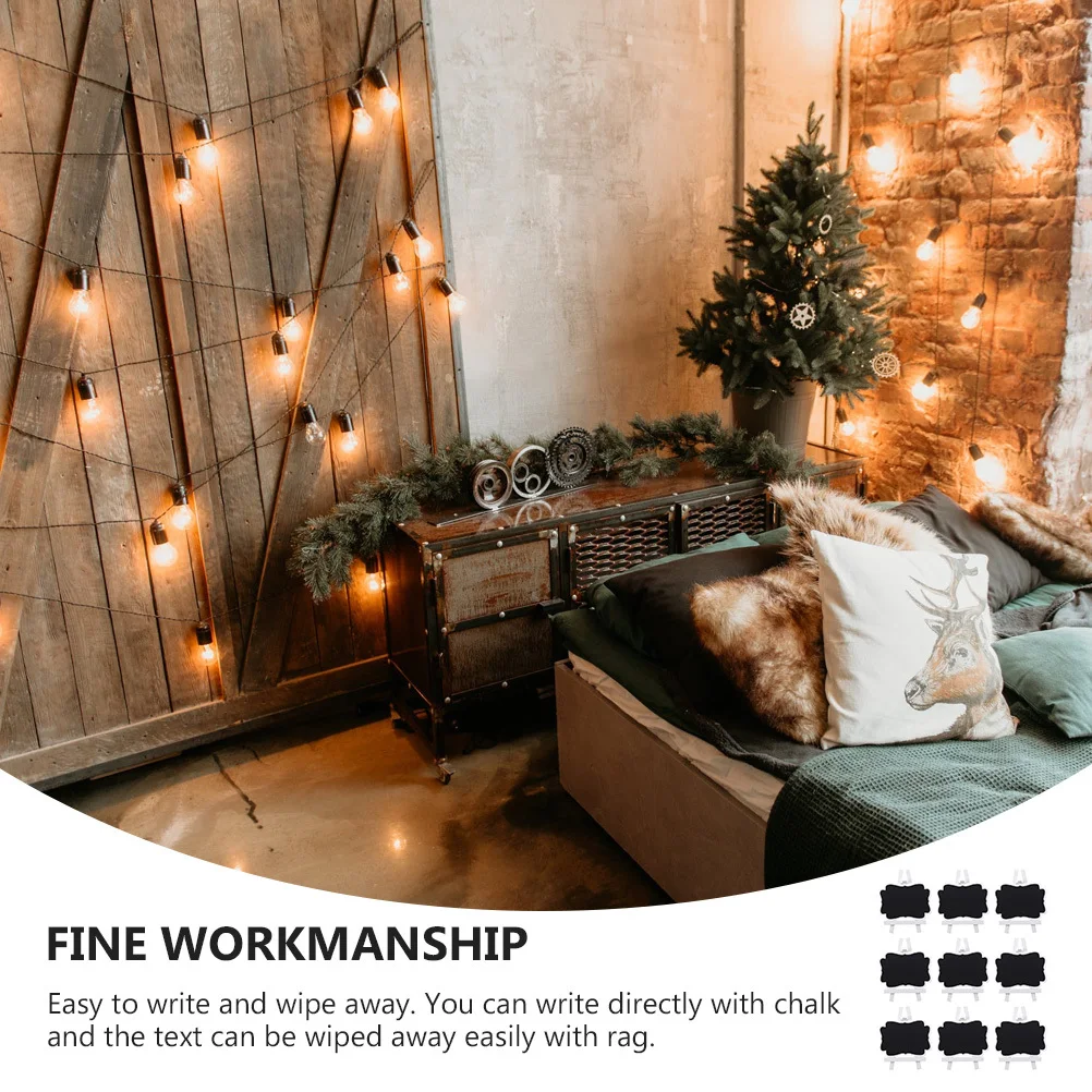 

9Pcs Small Blackboard with Wood Stand Creative Chalkboard Set for Office Home Use Reusable Memo Display Board Fine Workmanship