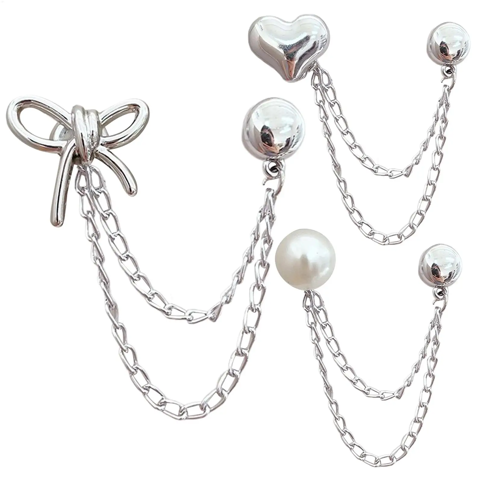 Multi-Function Magnetic Clothing Clip With Chain Metal Jean Buttons Decorative Clothespin Clothing Accessories