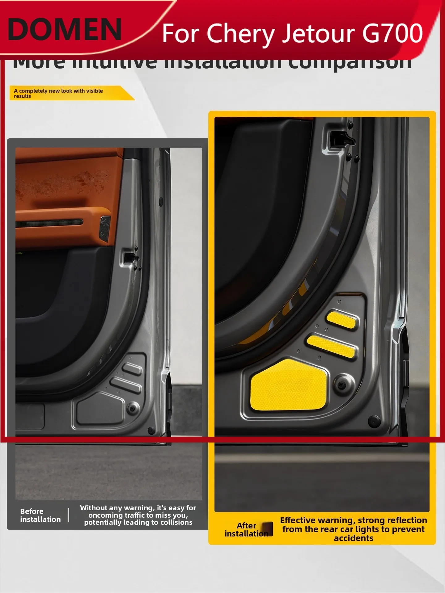 

Car Door Reflective Warning Stickers for Jetour G700 Anti-collision Strips Luminous Anti-scratch Protective Stickers Accessories