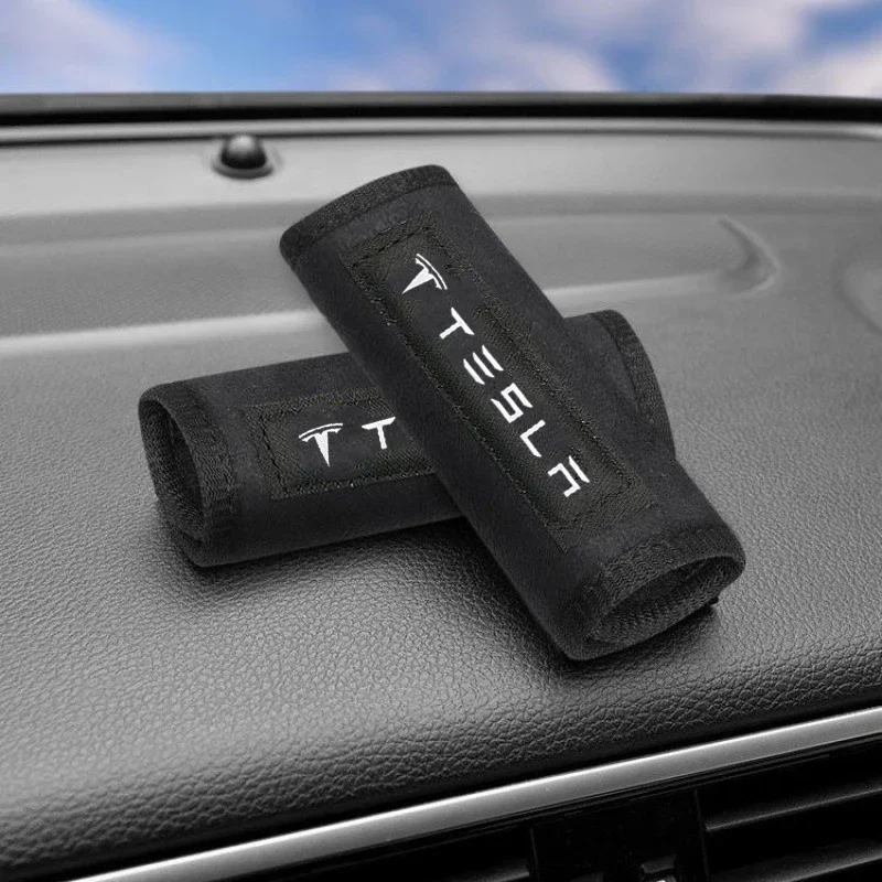 

2PCS Car Roof Armrest Pull Cover Handle Gloves for Tesla Model S X Model Y 3 P100D Roadster Cybertruck Accessories
