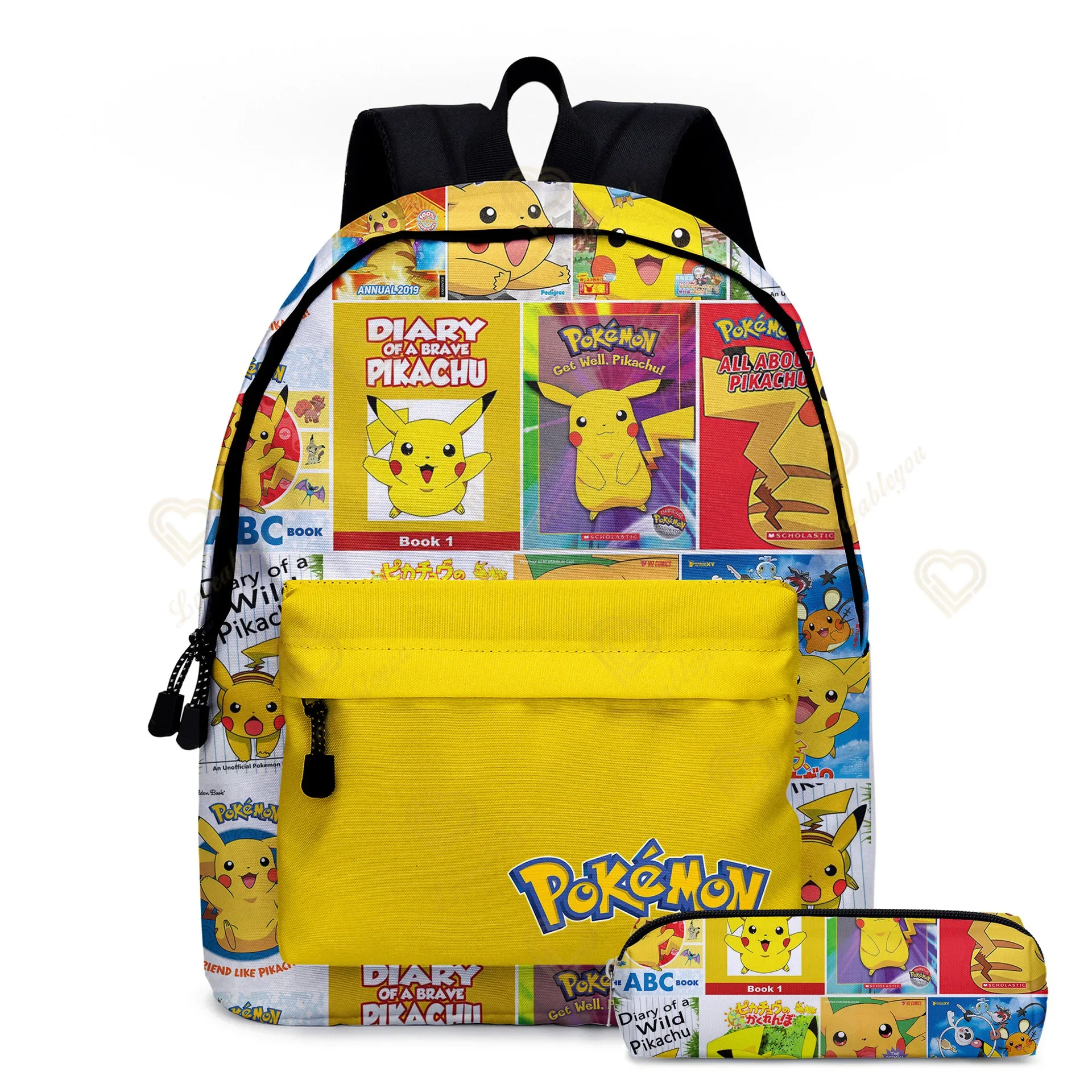 2 stks/set Anime Pikachu Pokemon Afdrukken Rugzak School Pikachu Jongens Meisjes Mode Laptop Grote Capaciteit Schooltas voor Geschenken