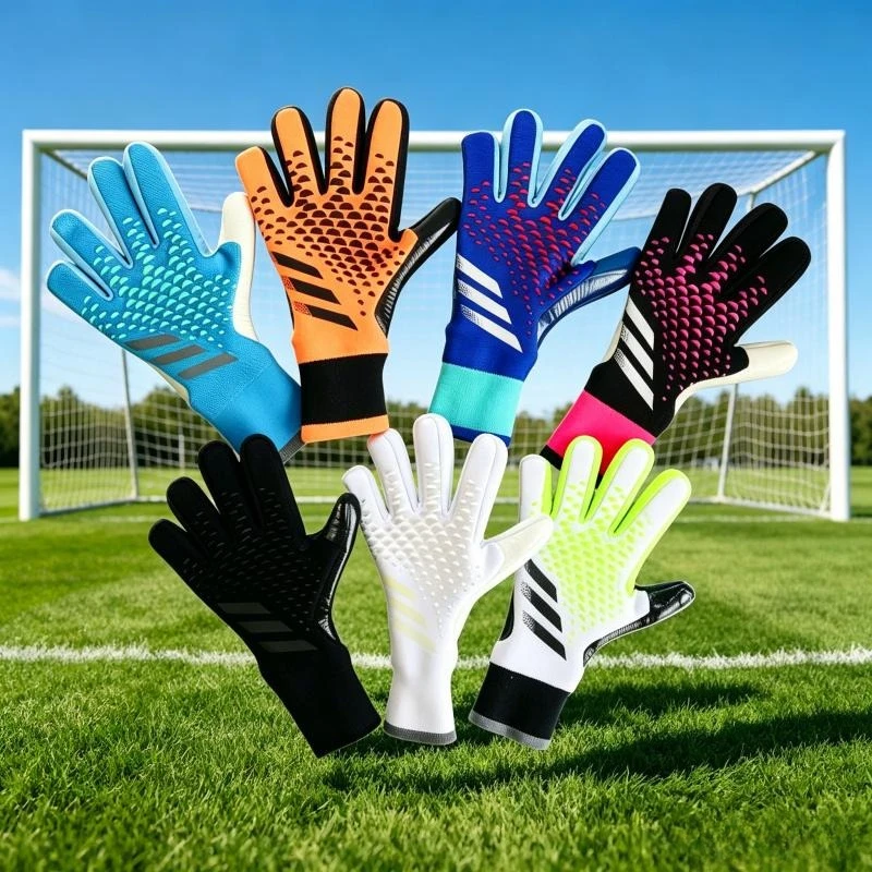 Fußball-Torwarthandschuhe, verdickter Latex, rutschfest, abriebfest, Fingerschutz für Kinder und Erwachsene, Fußball-Sporthandschuhe