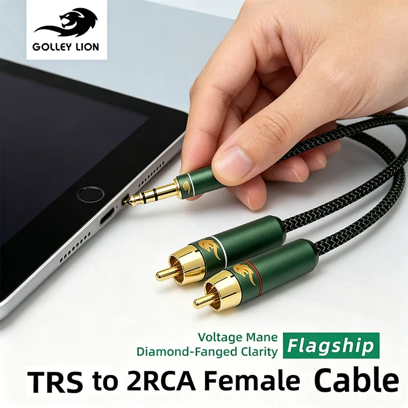 

1/4 Inch TRS to Dual RCA Audio Cable 6.5 6.35mm Stereo Jack To L/R RCA Y Splitter Adapter Braid Cord for DVD Amplifier Speaker