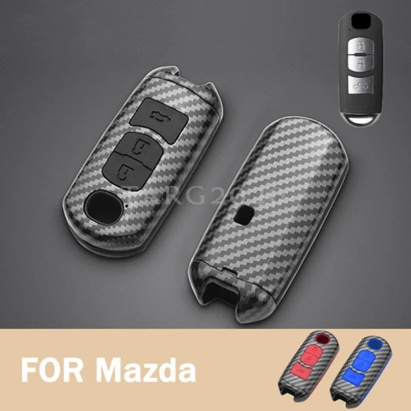 

A+ Carbon Fiber Car Key Case Fob Cover For Mazda 2 3 6 Axela Atenza CX-5 CX7 CX-9
