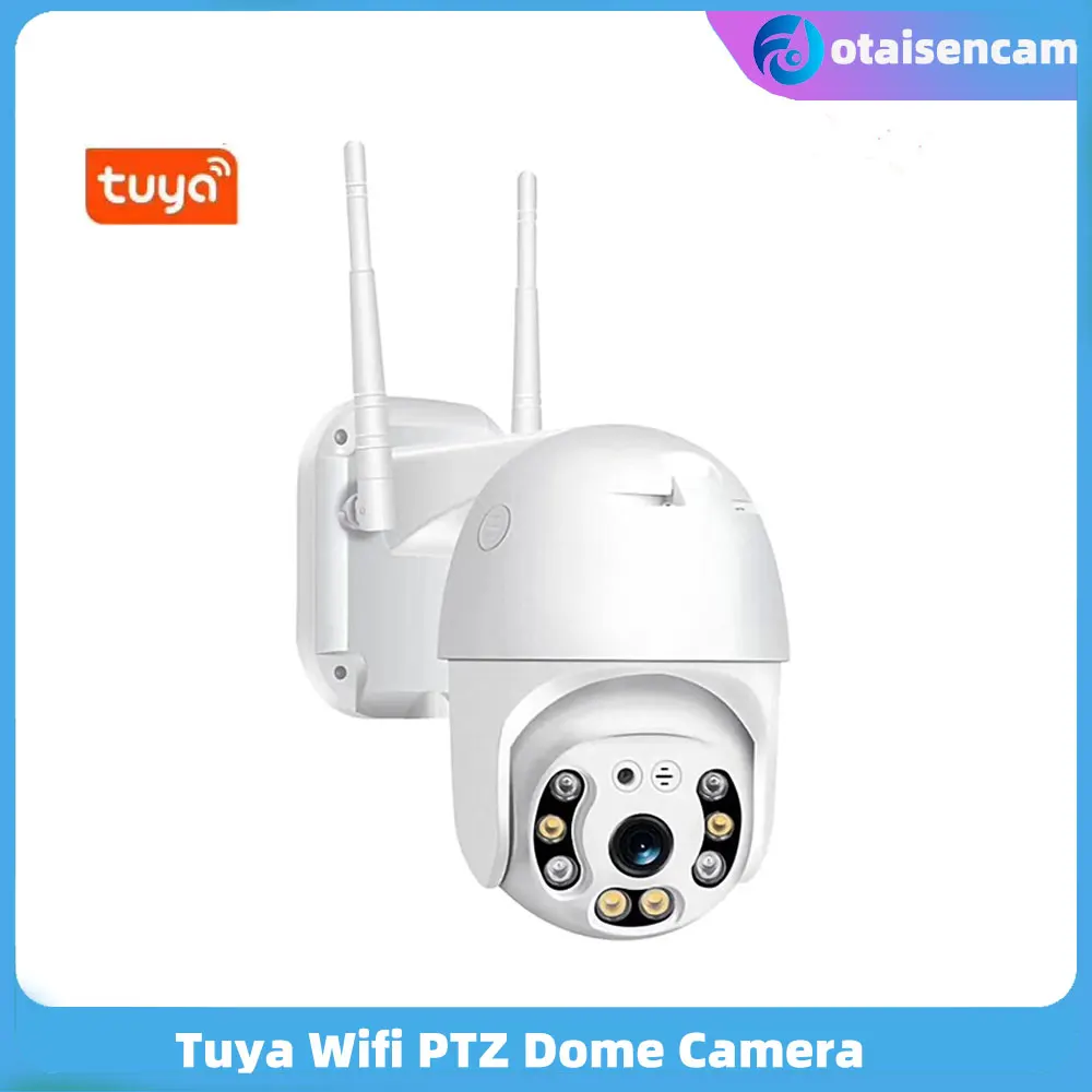 Tuya 3mp 5mp Wireless Wifi Dome PTZ Camera Two-Way Audio APP Remote Control Waterproof AI Tracking P2P Onvif IR