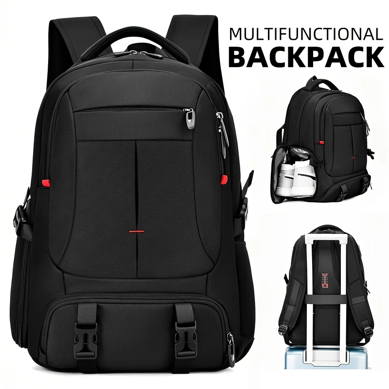

Camping Laptop Backpack for Men USB Charg Business Large Rucksack with Shoes Pocket Multi-functional Travel College Hiking Bag