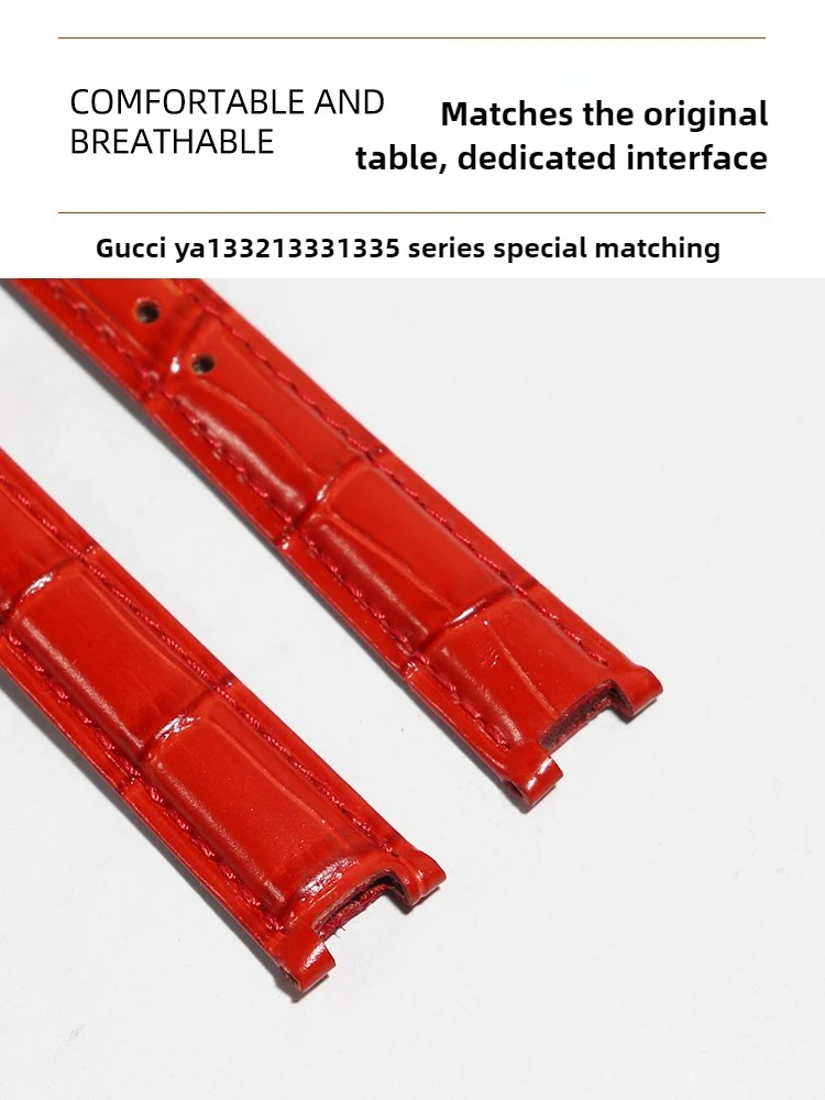 مناسبة لساعات غوتشي مع الجلد الطبيعي للرجال YA1332 1333 1335 سلسلة سوار غوتشي النسائي المحزز 20 ملم #4