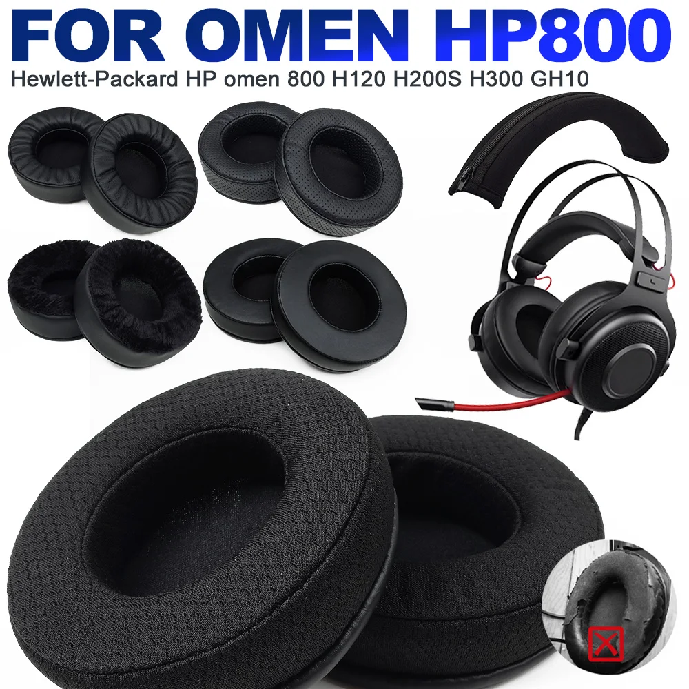 Earphone pads For HP omen 800 H120 H200S H300 GH10 replacement  Earpads headphones Mesh cloth Memory Covers Sponge Soft Protein 