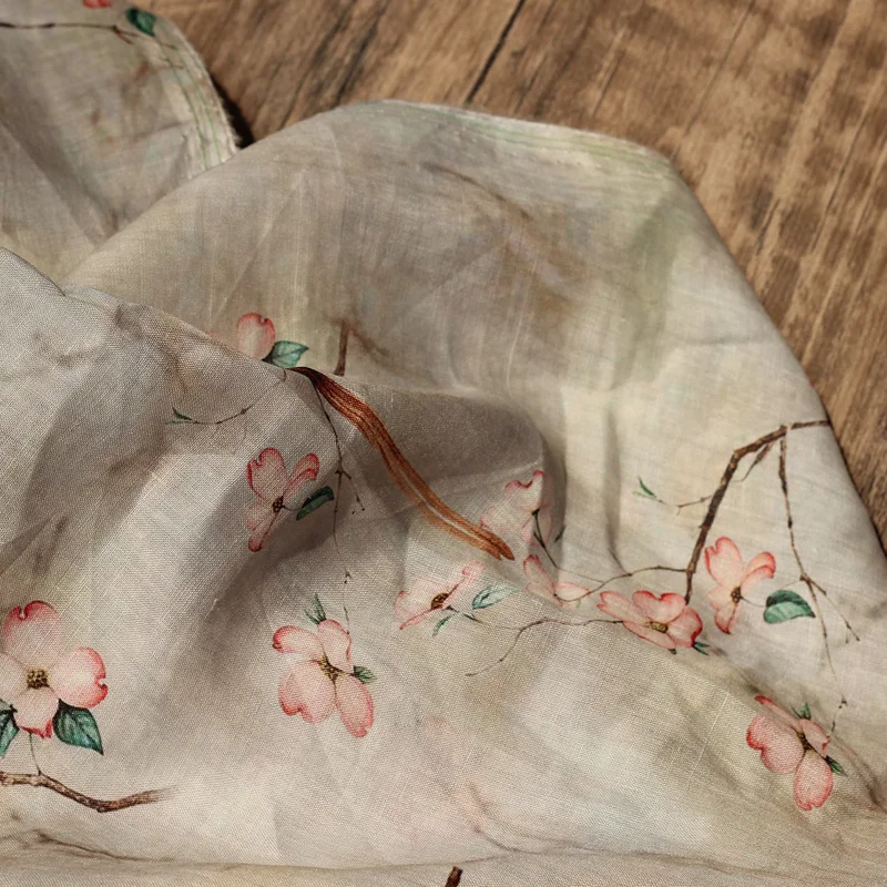 

High quality ramie fabrics High-end gowns, dresses, trousers, shirts and jackets tissu High-end brand sewing