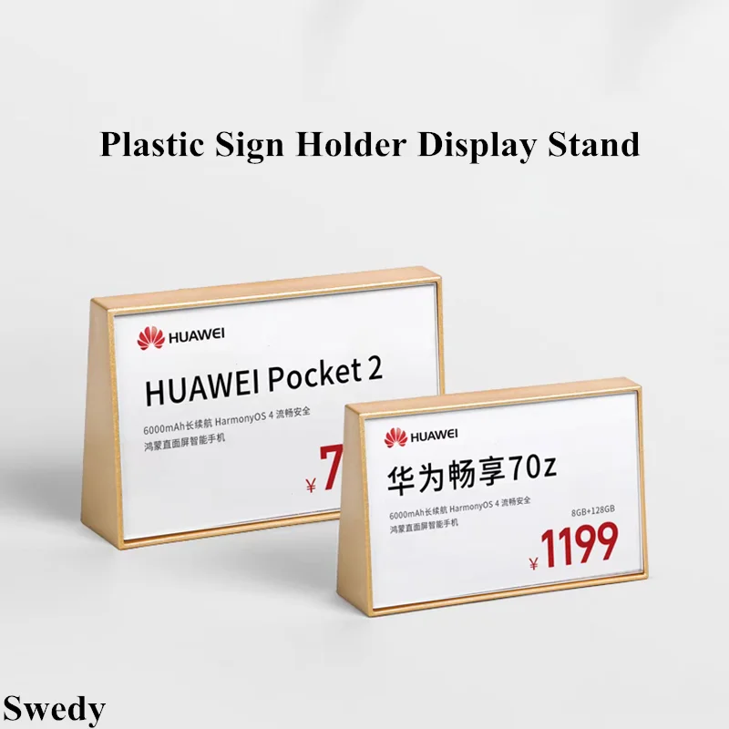 90x54mm Slant Back Plastic Sign Holder Display Stand Table Name Number Place Card Holder Small Pricing Label Paper Card Tags