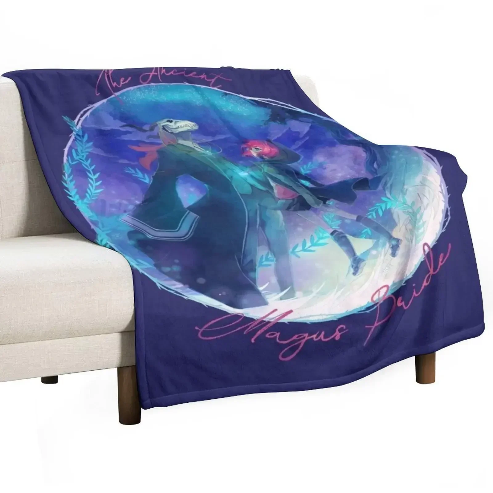 

The Ancient Magus Bride - Mahoutsukai no. Yome typo poster (square ver.) Throw Blanket Soft Cozy Blanket for Pet Kids Adults