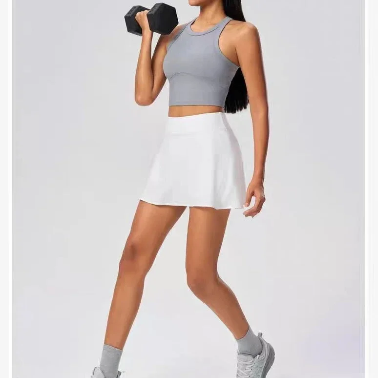 

Lemon Quick Dry Tennis Skirt Lady Running Outdoor Sport Pantskirt Fitness Skirt Gym Sporty Outfit Inner Shorts Activewear Skorts