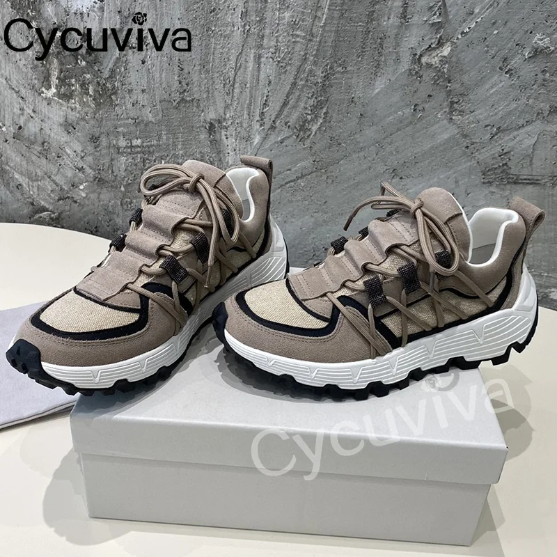 

Thick Sole Air Mesh Casual Shoes For Women Flat Platform Sneakers Femmel Autumn Brand Walking Runner Mules Women Daddy Shoes