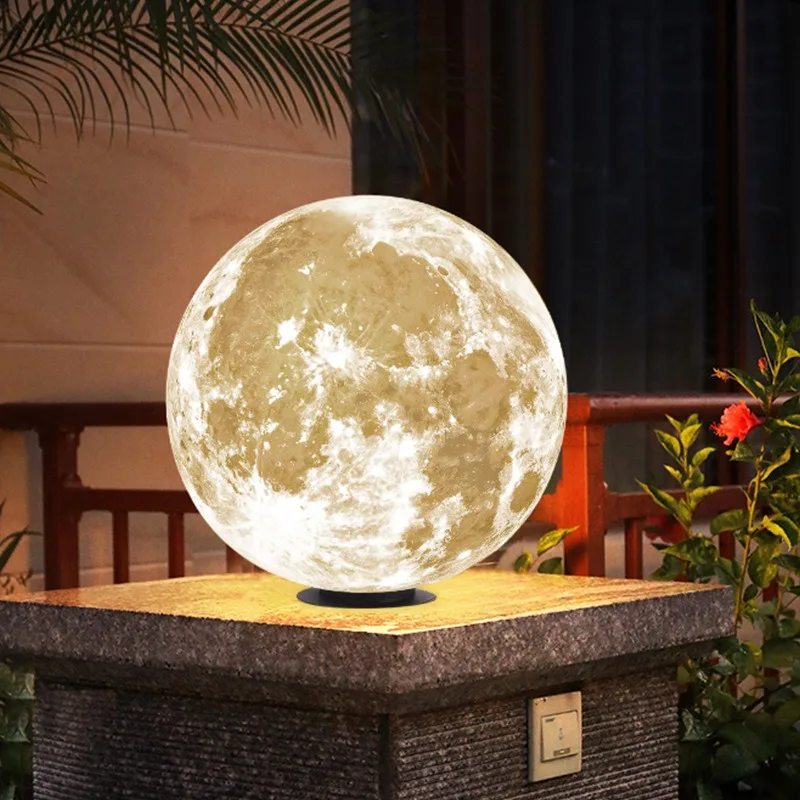 

Solar Moon Lights Pillar Headlight Landscape Courtyard Wall Lighting Villa Flower Garden Community Outdoor Decoration Moon Lamps