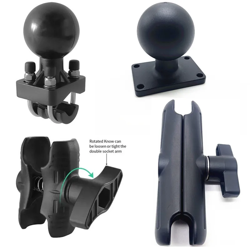 

2.25" Double U-bolt Combination with Double Socket Arms and Plate for Truck/ Rails/handlebar/Pipe for Fishfinder Mounts