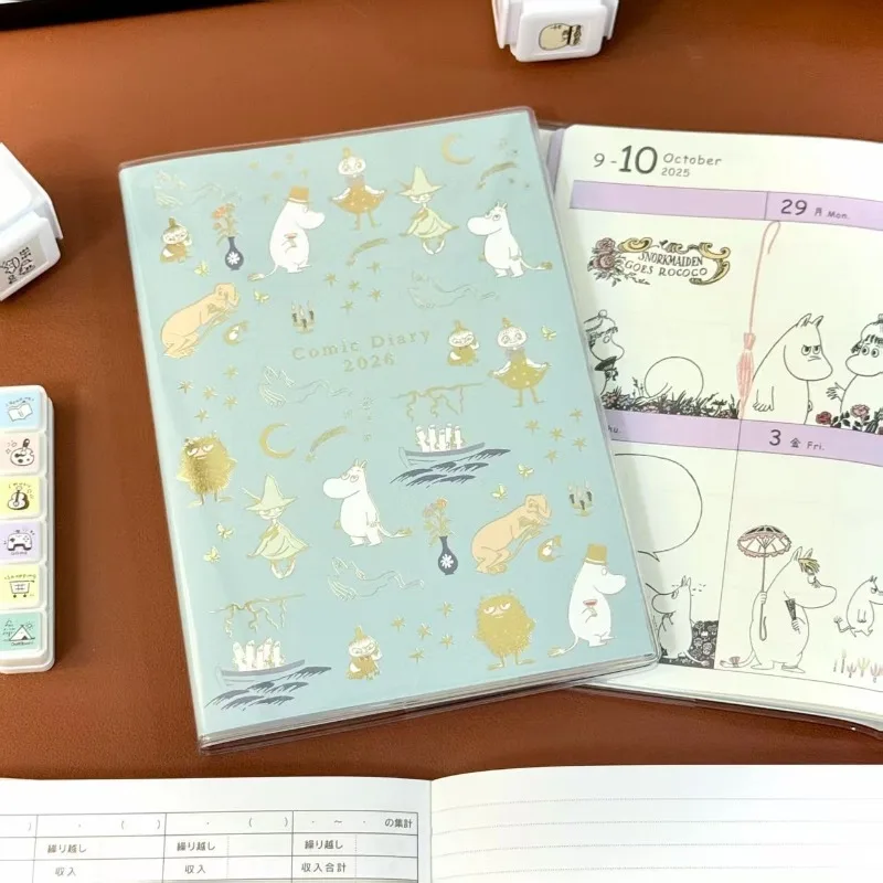 88PCS New Cute Anime Moomins Series Illustration Notebook Kawaii Cartoon Character Creativity Printing Daily Planner Book