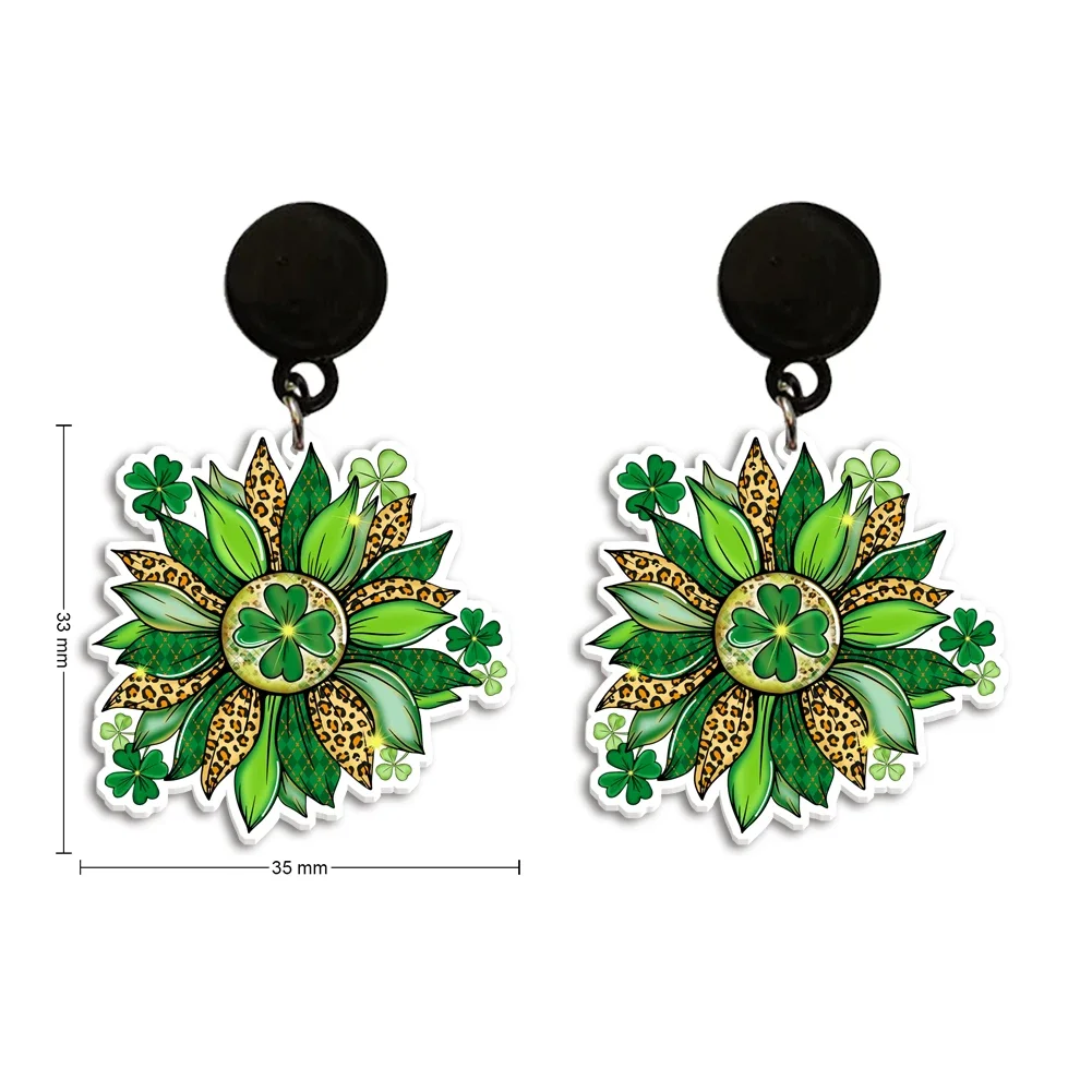 Saint Patrick's Day Hot Sale Acrylic Earrings New Accessories For Women Colorful Earrings Fashion Jewelry