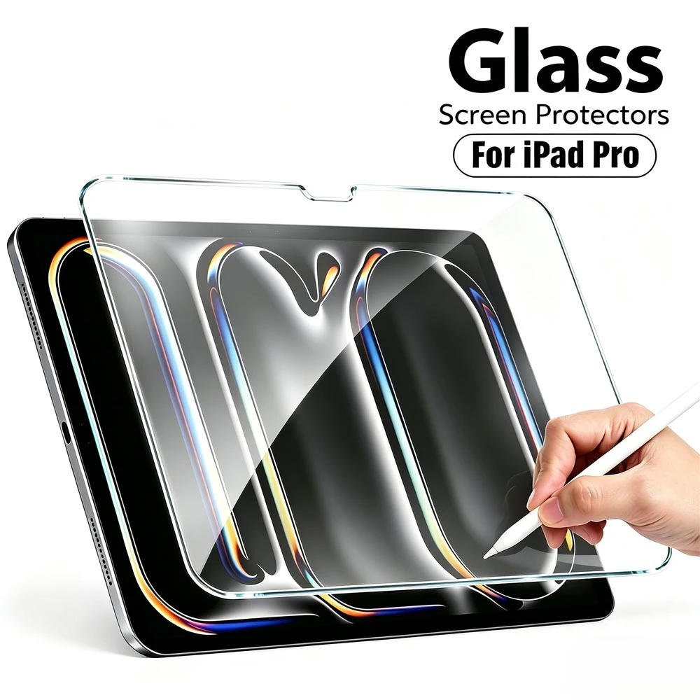 Tempered Glass Screen Protector For iPad Air Pro 13 11 M5 M4 M3 12.9 10.5 9.7 For Mini 7 6 A17 Pro 8.3 inch Protective Film