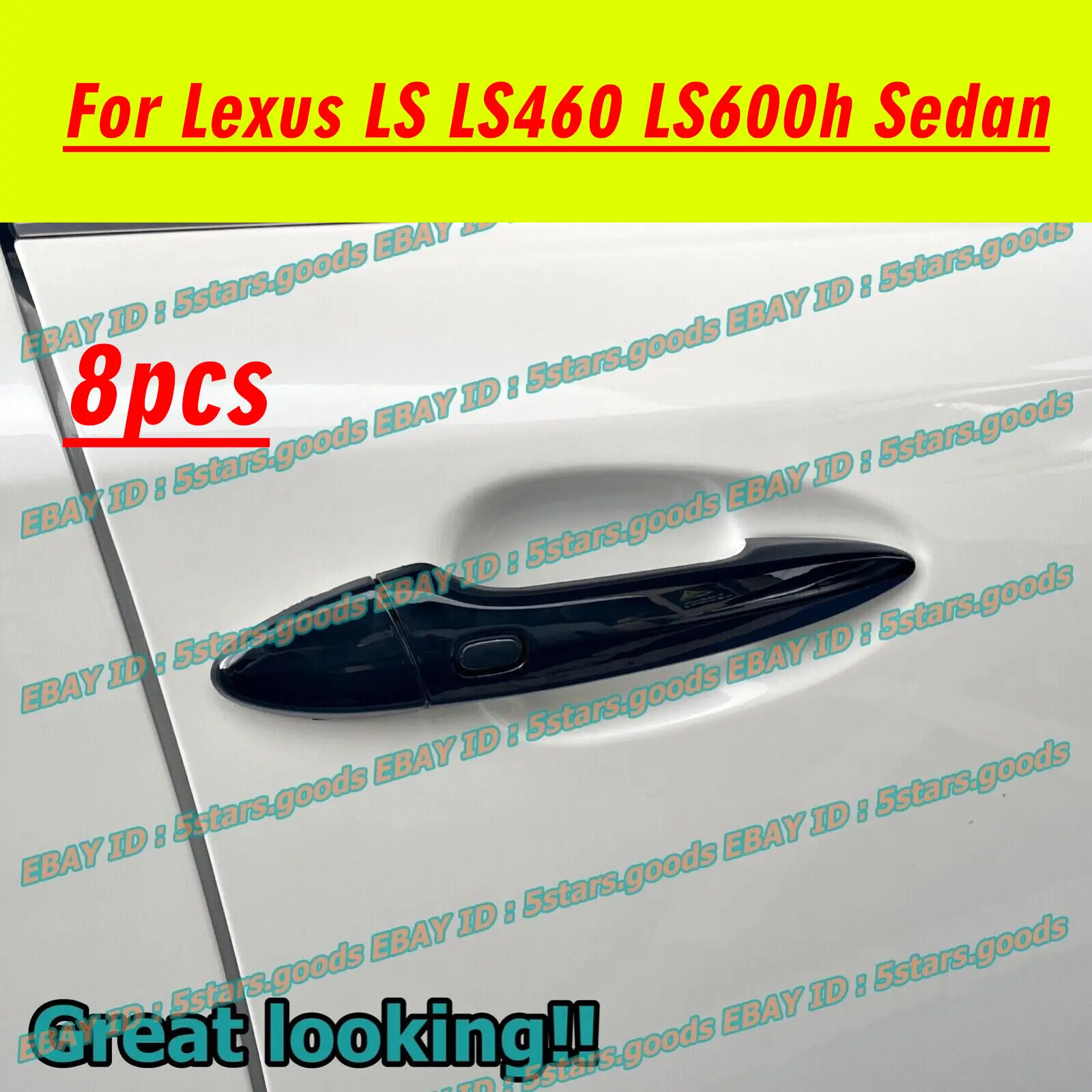

Glossy Pure Black Side Door Handle Cover Trim For Lexus LS LS460 LS600h Sedan