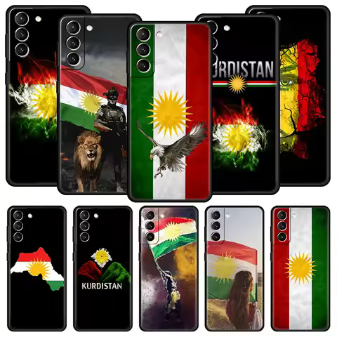 Kurdistan Flag Phone Case For Samsung Galaxy S25 S24 S23 FE S22 Ultra S20 S21 5G S10 Plus S10E Soft Black Cover
