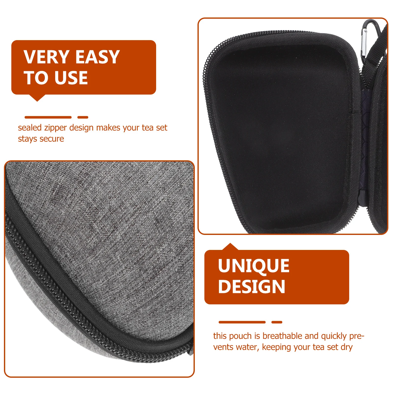 

Sturdy Craftsmanship Tea Set Organizer Pouch Zippered Linen Cotton Compact Travel Case Keep Space Tidy Enjoy Anywhere