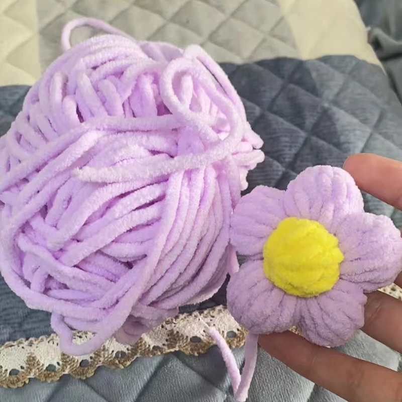 

1pc 50g Handmade DIY Knitting Yarn Thick Velvet Wool Thread Baby Scarf Hat Soft Chenille Crocheting Knitting Chunky Yarn
