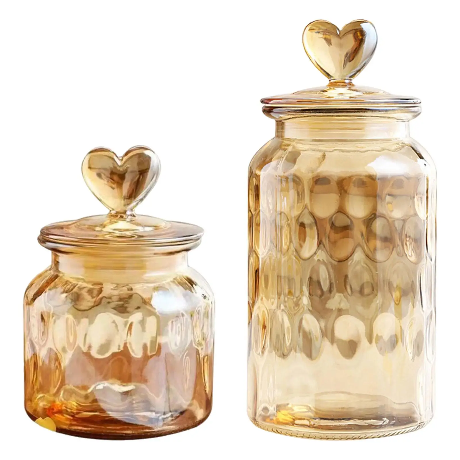 Airtight Food Jars with Lid Decorative Glass Jar Tea Canister Glass Canisters for Candy Snacks Coffee Beans Loose Tea Spice