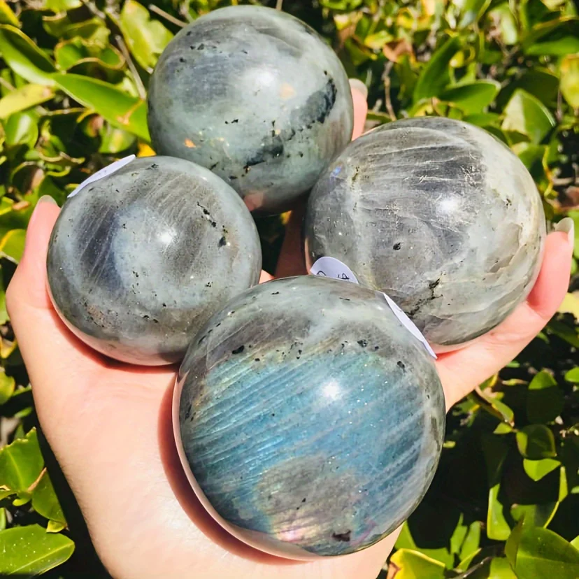 Genuine Natural Labradorite Sphere Rock Quartz Crystal Ball Decorative Ornament and Authentic Geological Specimen Unique Gift