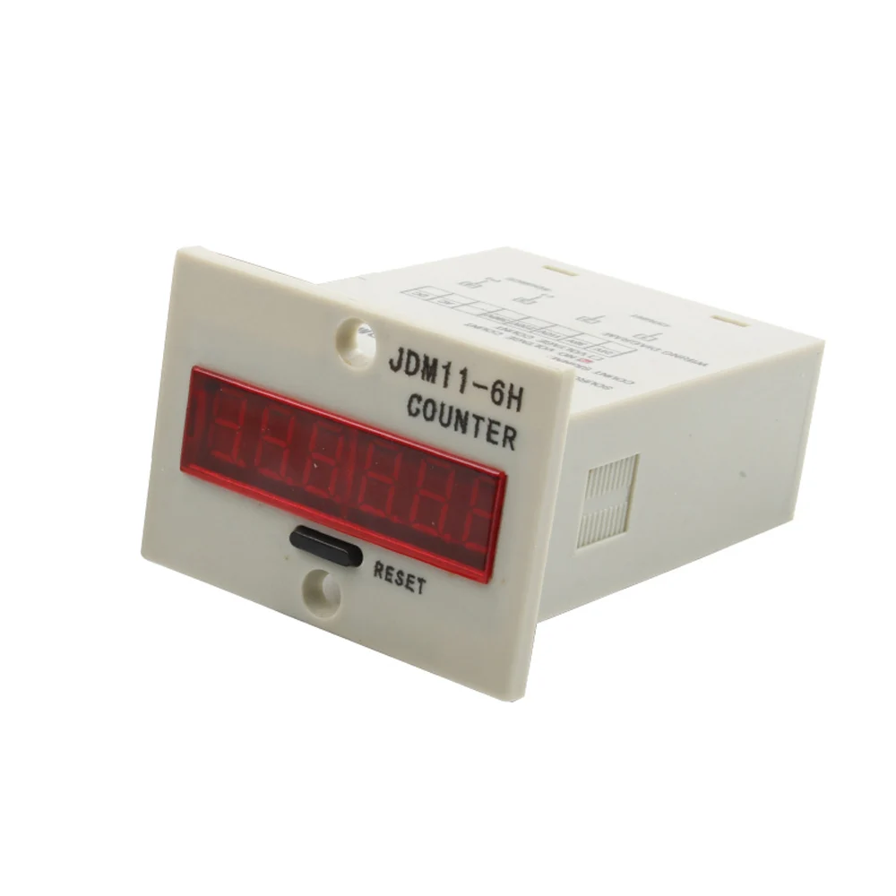 JDM11-6H Electronic Accumulating Counter AC 220V 110V DC 12V 24V Digit Display Length Counting Reset