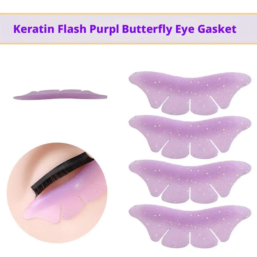 1 ペアシリコングリッター蝶ラッシュリフトパッドまつげ 3D まつげパッドロッドリフティングまつげエクステンションパーマアクセサリーカーラー V4J6