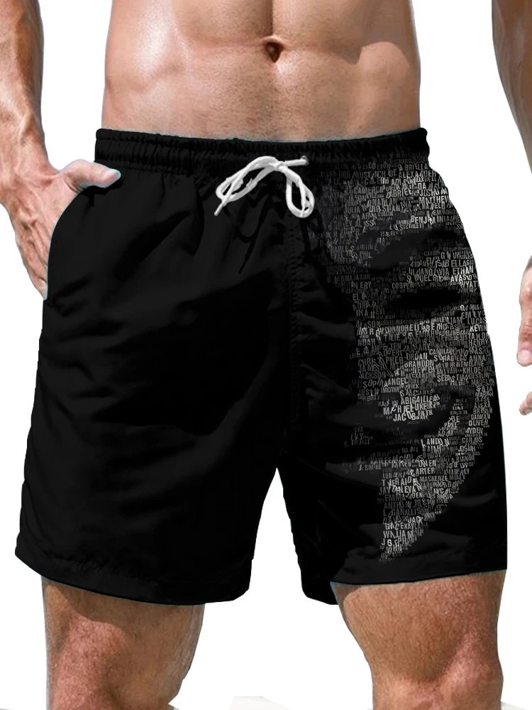 Face Creative 3d Digital Printing Shorts Simple Versatile Street Casual Men's Beach Short Pants Summer Fashion Loose Shorts