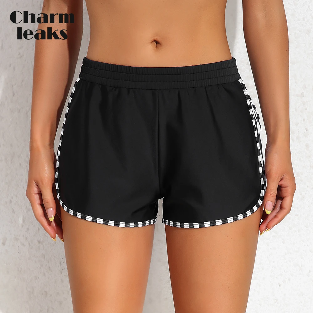 

Charmleaks Woman 2022 Swimwear Low Waist Swimming Shorts Zebra Stripes Athletic Outdoor Jogging Hot Pant Gym