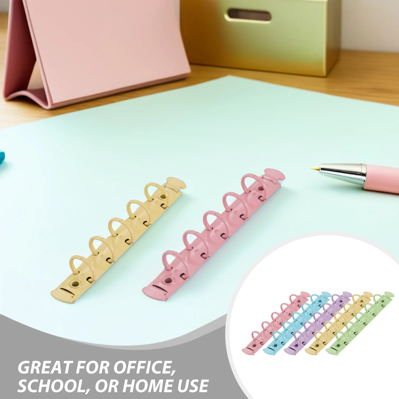5 قطعة حلقات الموثق أوراق فضفاضة الملونة مشبك معدني مقاطع مقاومة للاهتراء كتاب خواتم DIY بها بنفسك دفتر البطاقات التعليمية