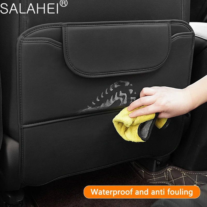 PU Leather Car Seat Backrest Anti Kick Protector Pad Storage Bag For Haval Jolion Dargo H6 H2 F7 FX7 H9 H3 H5 H1 H7 M6 Accessory