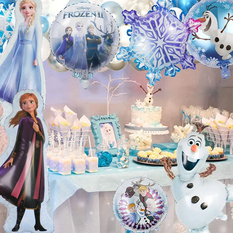 9pcs Frozen Foil Balloons Set Disney Elsa Anna Kids Birthday Party Decorations Cartoon Snow Queen Princess Air Inflatable Globos