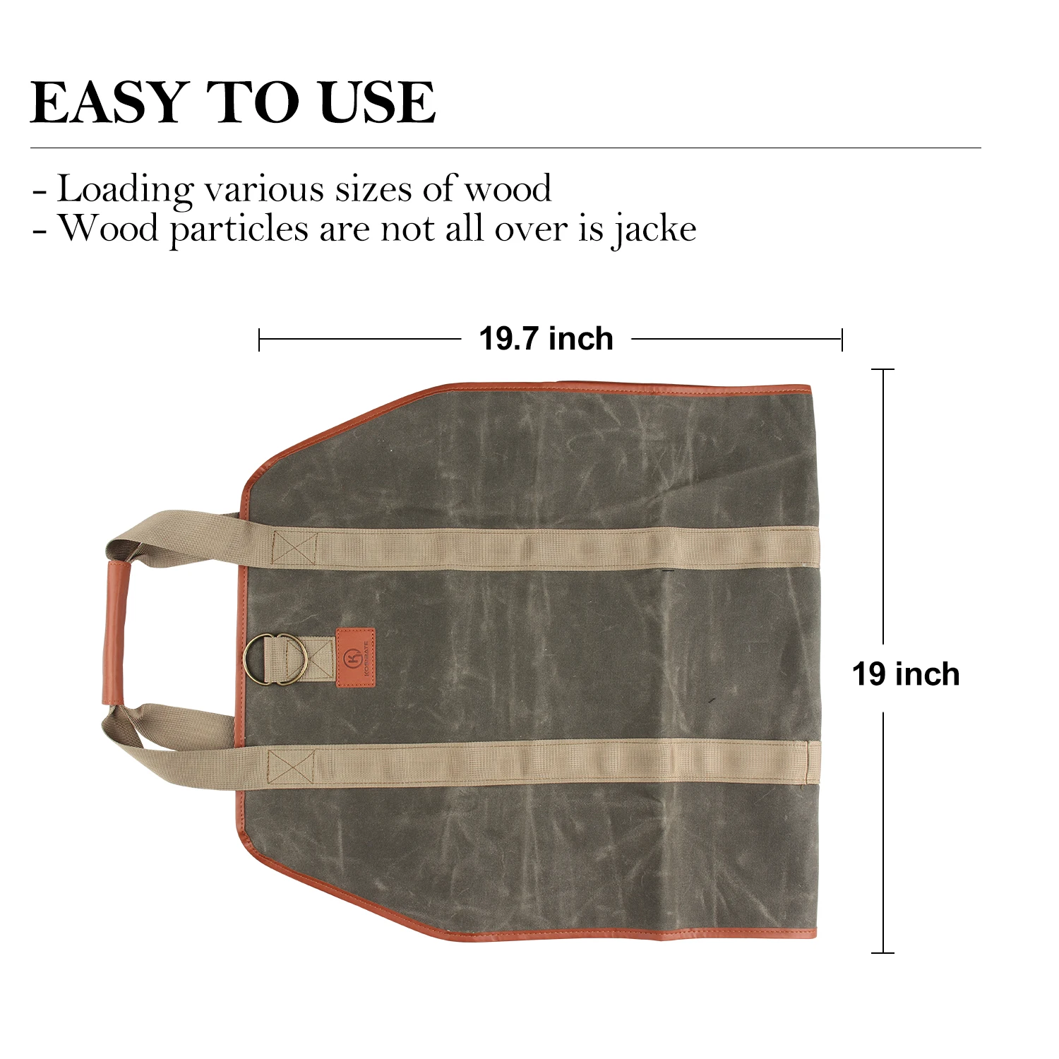 Wessleco supersized saco de transporte lenha log acampamento ao ar livre titular de armazenamento saco lona de madeira