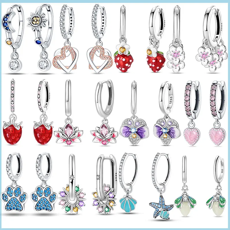 Ohrringe aus 925er Sterlingsilber, Mondkristall, Zirkon-Ohrringe, Schleife, Geschenkbox, Ohrringe, Schmuck, Damenohrringe, Modeaccessoires