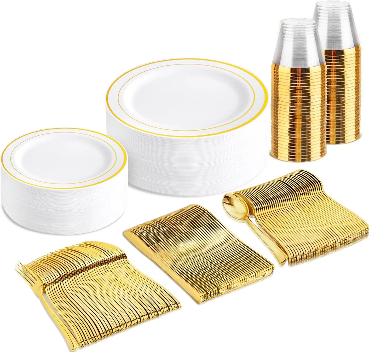 150PCS Gold Plastic… - image