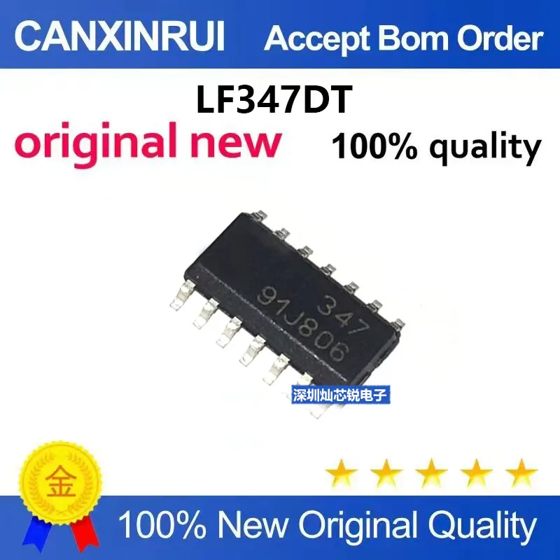 (5-100pieces)Brand New Original LF347DT, Marked 347, SOP14 SMD, Wideband Quad J-FET Operational Amplifier