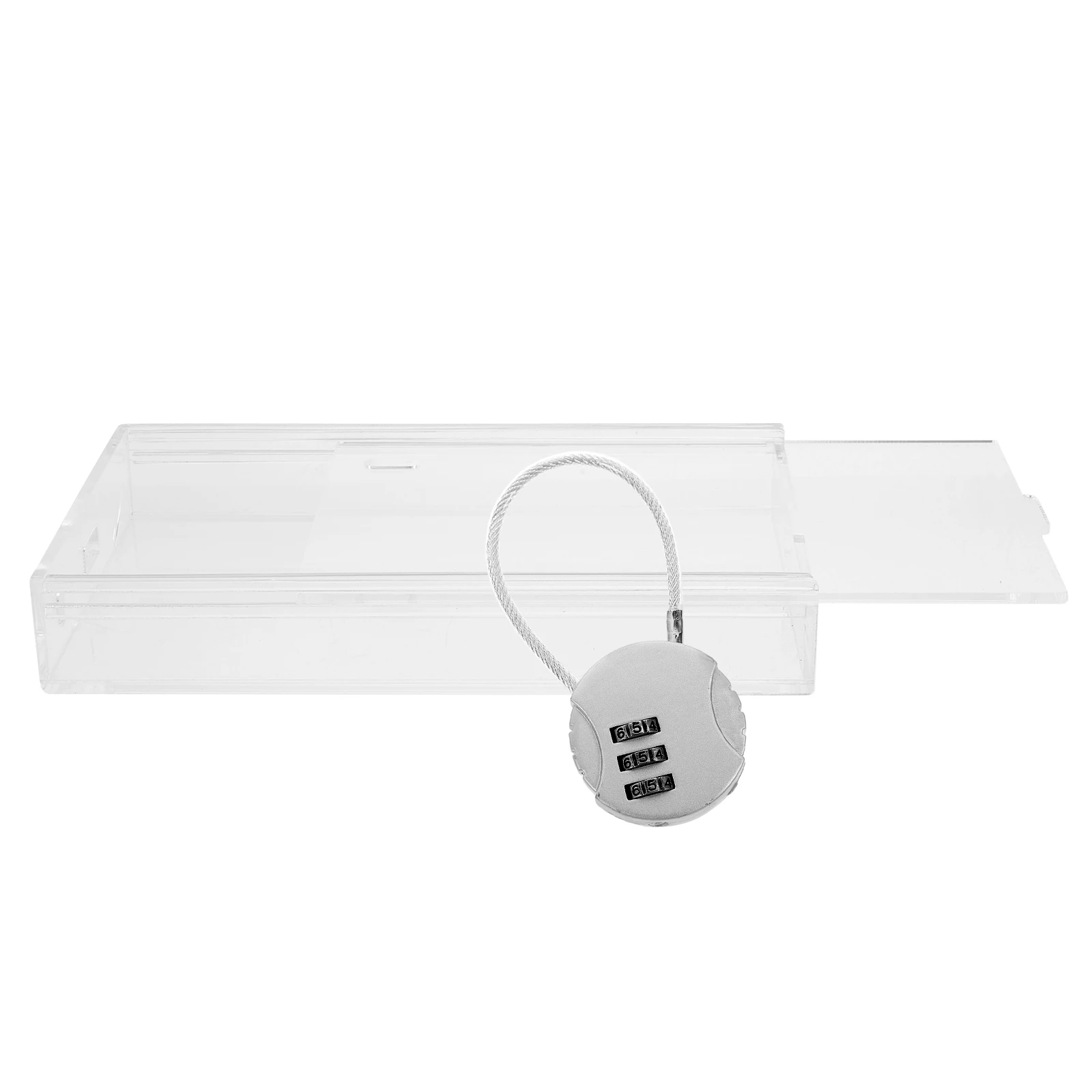 

Transparent Acrylic Phone Lock Box 18x10x2cm Storage Case Pull Lock Cellphone Locker Charging Students Employees Desk Organizer