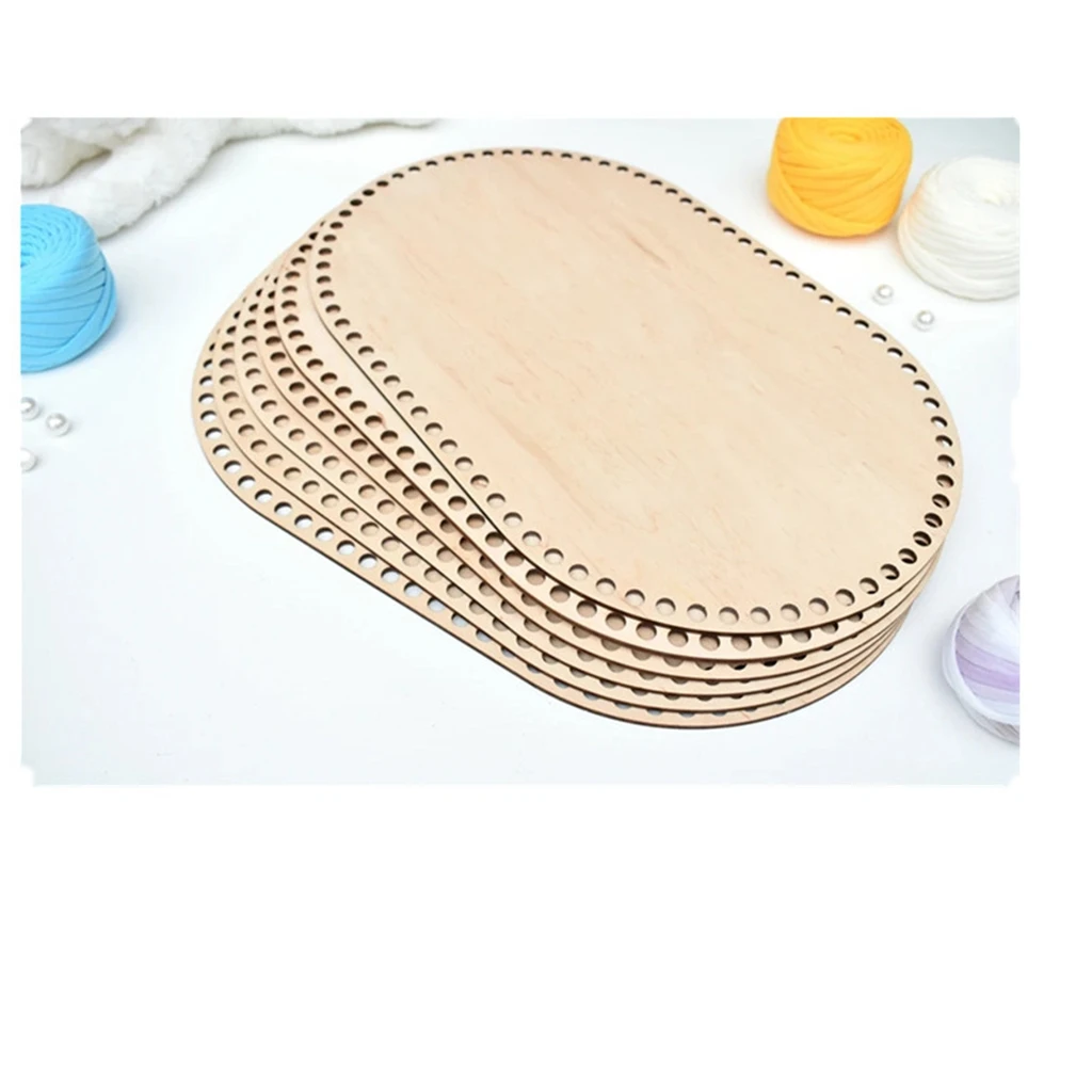 Large 40x27cm rounded rectangle wood base for crochet basket  Wooden bottom for dolls moses basket