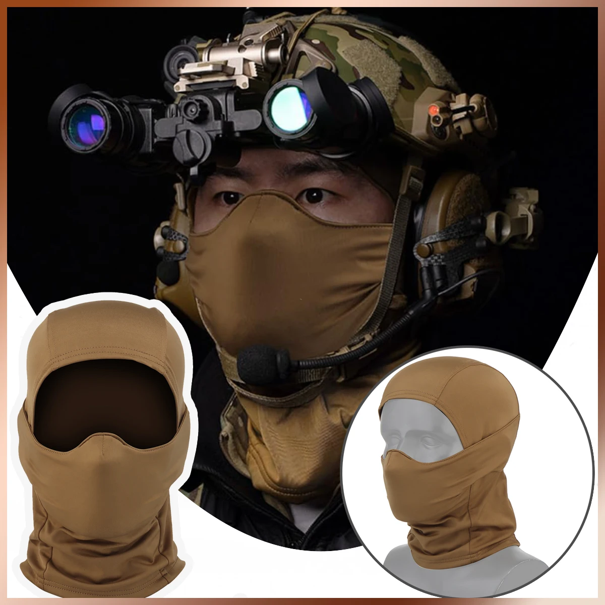 FANDAO Tactical Balaclava Shooting Mask with Silica Gel Lining Full Face Mask for Paintball Motorcycle Fishing Hunting Outdoor