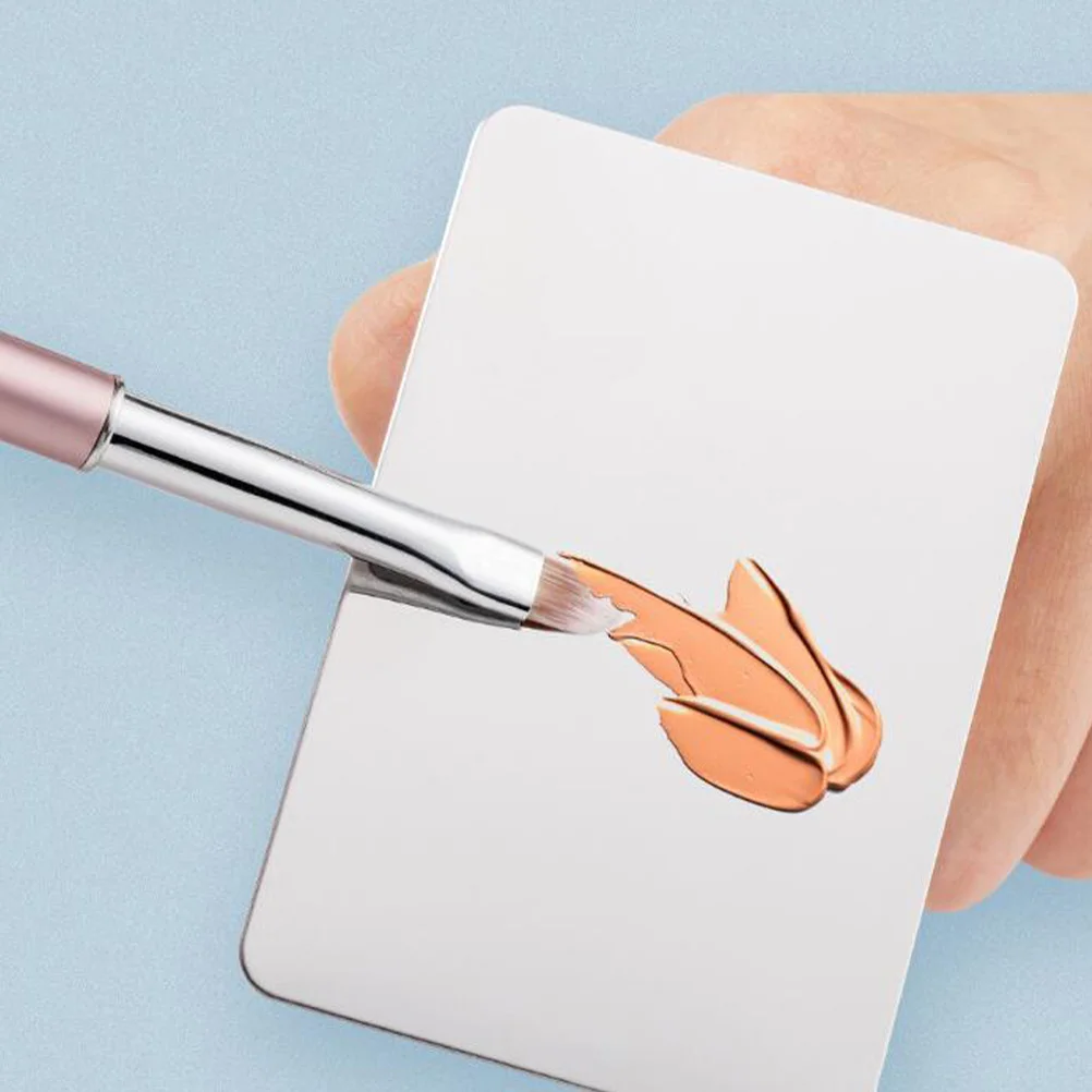 

2Sets Makeup Ring Nail Art Plate Stainless Steel Professional Mixing Tray for Foundation Lipstick Concealer DIY Nail Art Tools