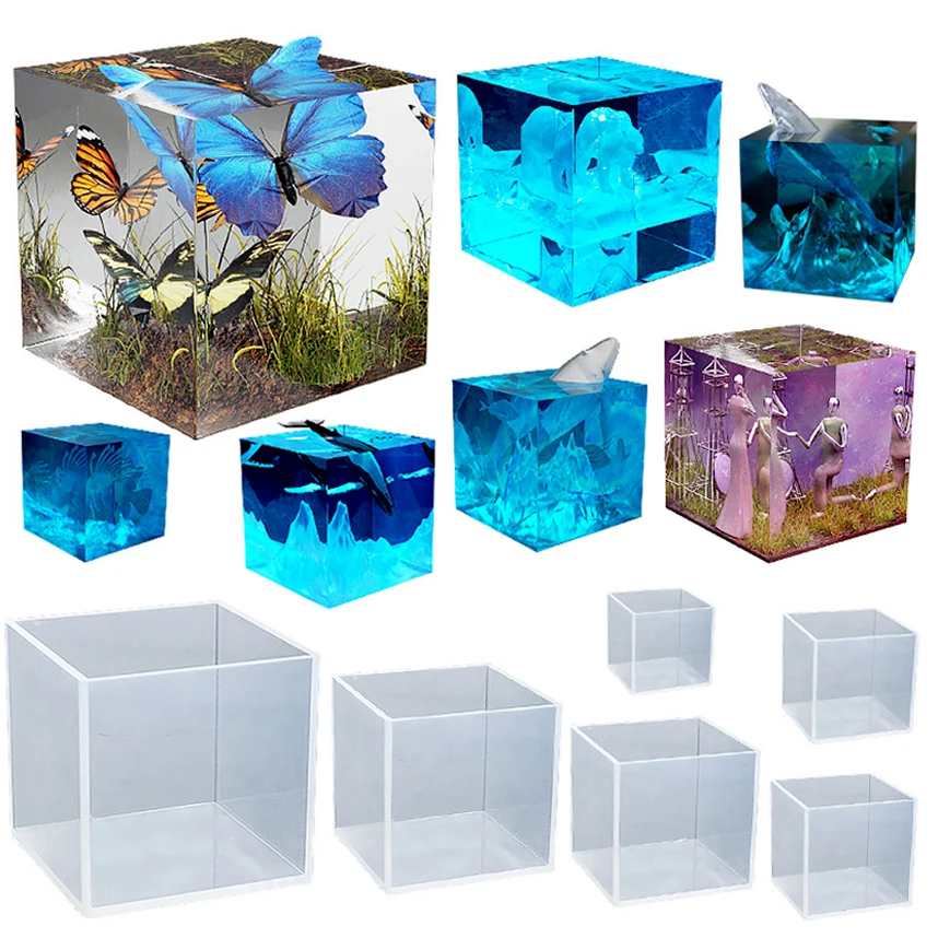 3D Cube UV Resin Molds DIY Biżuteria Wisiorek Ozdoba stołowa Rzemiosło Kryształowe formy silikonowe do żywicy epoksydowej Narzędzie do tworzenia biżuterii