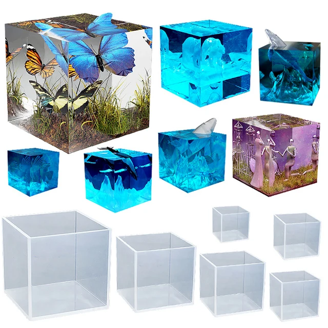 3D Cube UV Resin Molds DIY Biżuteria Wisiorek Ozdoba stołowa Rzemiosło Kryształowe formy silikonowe do żywicy epoksydowej Narzędzie do tworzenia biżuterii