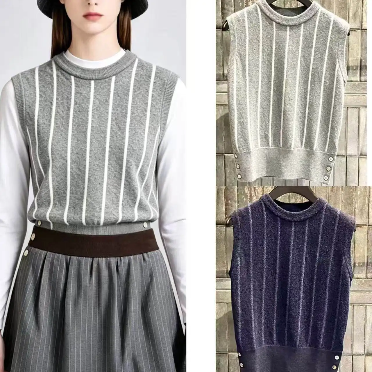 26 Autumn Women Golf Knit Vest Fashion Slim Fit Outdoor Sports Warm Sleeveless Golf Waistcoat Top