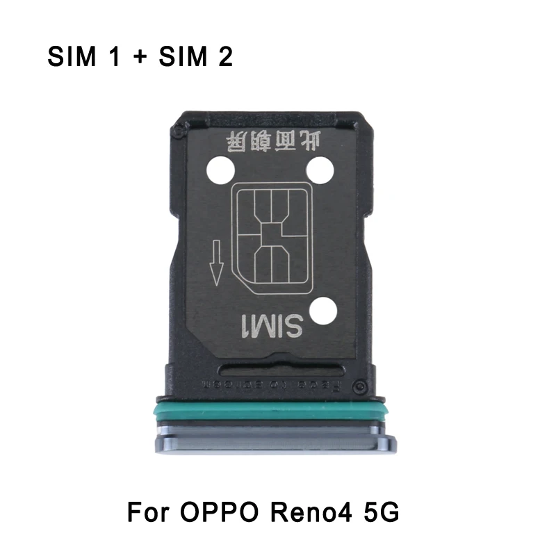 Dual SIM Card Tray Adapter, Peça de reposição para OPPO Reno4 5G Phone, SIM1 +, SIM2