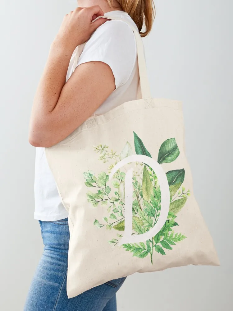 

Botanical Monogram - Letter D Initial Tote Bag shoping bag Big bag women large size bags eco pack