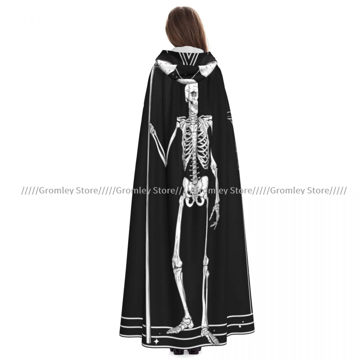 Death Grim Reaper With Scythes Gothic Witch Cloak Halloween Cosplay Costume Adult Unisex Cloak Retro Ages Cape