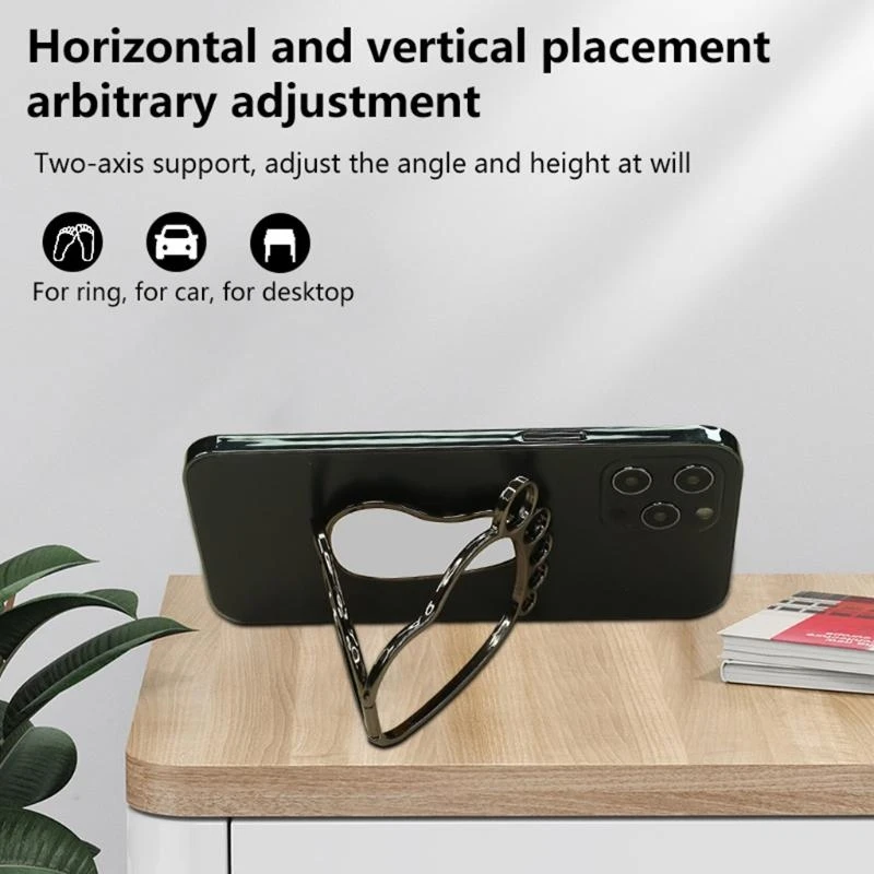 Cell Phone Ring Holder 360° Rotation Foldable Phone Stand Metal Back Ring Grip